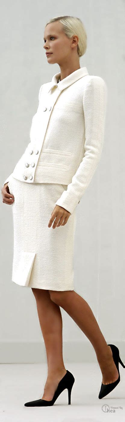 white chanel style suit|classic Chanel suits for women.